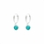 Brinco Argola Pingente Zirconia Turmalina Prata 925