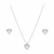 Colar E Brincos Feminino De Corações 6mm Prata Maciça 925
