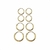 Kit Mix De Brincos 4 Argola Prata 925 Com Banho De Ouro