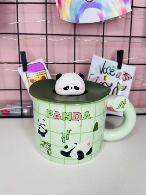 Caneca De Panda Com Tampa