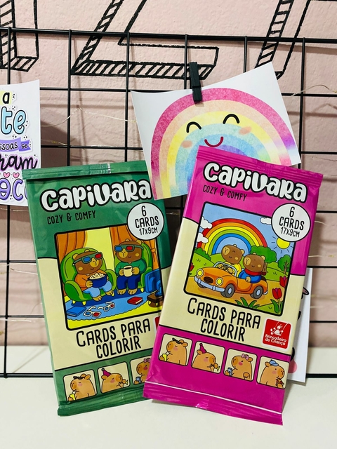 Cards Para Colorir Capivara