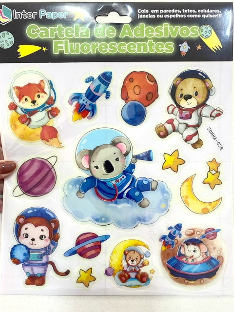 Cartela Adesiva Decorativo Espaço Fluorescentes