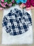 Camisa Junina Xadrez Azul Marinho Flanelada