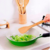 Jogo Conjunto 5 Peças Utensílios de Cozinha Bambu C/ Suporte De Mesa Decoração - Utilizatto