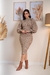 Imagem do Vestido Manga Longa Vazada Midi Canelado em Tricot Modal