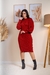 Vestido Midi Canelado em Tricot Modal Manga Bufante e Gola Careca Feminino e Sofisticado - Geotricot