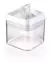 KIT COM 4 POTES HERMÉTICOS ACRILICO CRISTAL E COM TAMPA BRANCA HERMÉTICA COM TRAVA - Niess