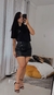 Short Saia Couro Ecológico - Garota de Itapema