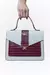 Bolsa feminina de couro com floral azul – Luciana - comprar online