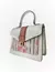 Bolsa feminina de couro com floral bege – Luciana - KATIE LEATHER 