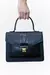 Bolsa feminina de couro com floral azul – Luciana na internet
