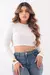 Cropped Gola Manga Longa- Branco - Use Copacabana