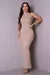 Vestido Longo com Gola - Nude - comprar online