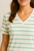 Tshirt Camiseta Gola V Listrada - Off e Verde Água na internet
