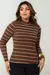 Blusa Cacharrel Listrada - Marrom - Use Copacabana