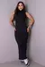 Vestido Longo com Gola - Preto - loja online
