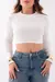 Cropped Gola Manga Longa- Branco - comprar online