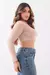 Cropped Gola Manga Longa- Nude - loja online