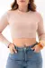 Cropped Gola Manga Longa- Nude - comprar online