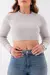 Cropped Gola Manga Longa- Cinza - comprar online