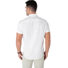 Camisa manga curta slim fit oxford button down