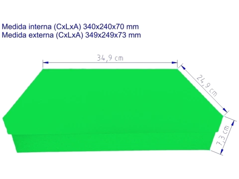Caixa tampa e fundo presente rígida cartonada 340x240x70