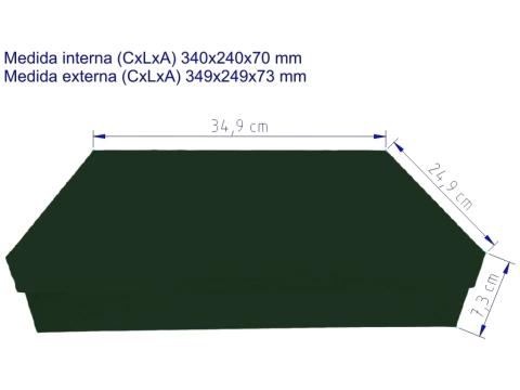 Caixa tampa e fundo presente rígida cartonada 340x240x70