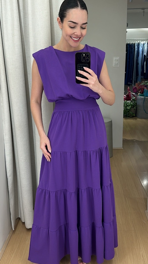 VESTIDO ROXO OMBRO MUSCLET