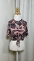 Cropped Colcci Rosa seco folhas