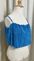 Cropped FARM azul cetim plissado - comprar online