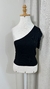 Cropped Zara preto canelado ombro solo