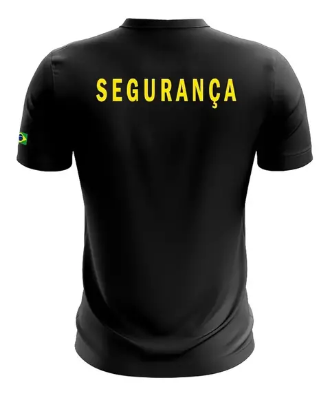 CAMISA PRETA SEGURANÇA AMARELO XG