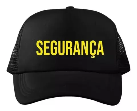 BONÉ PRETO ESCRITO SEGURANÇA AMARELO