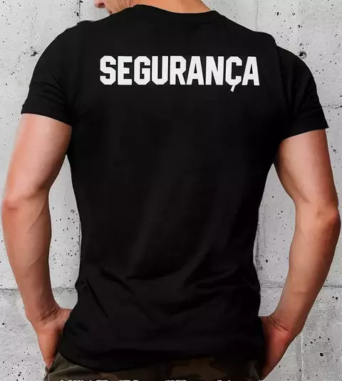 CAMISA PRETA SEGURANÇA DE BRANCO P