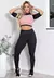 Conjunto Fitness Feminino 2 cores – Cropped + Calça Legging Preta com Detalhe Rosê | REF: LX125 na internet