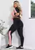 Conjunto Fitness Feminino 2 cores – Cropped + Calça Legging Preta com Detalhe Rosê | REF: LX125 - comprar online