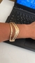 Bracelete orgânico martelado folheado a ouro 18k