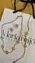 Conjunto trevo folheado a ouro 18k