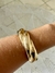 Bracelete dourado liso ondas - loja online