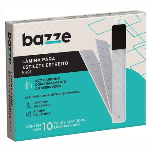 KIT 100 Laminas Basica 9mm 60º B4011 (10 Blister) Bazze