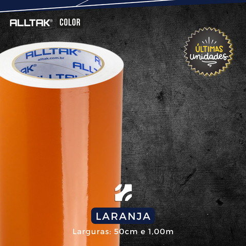 Adesivo Alltak Color Laranja Brilho 50cm x 1.00m