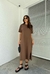 VESTIDO LONGO ZARA MARROM CAFÉ na internet