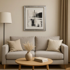 CUADRO ABSTRACTO ENMARCADO PLATA PEQUEÑO en internet