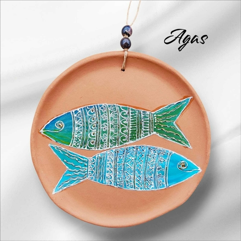 Prato Decorativo de Cerâmica Terracota com Pintura em Alto Relevo – Arte Sustentável e Exclusiva