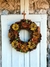 Scented Door Wreath with Pinecone Flowers in Yellow, Orange and Mustard - Charming Handmade Decoration