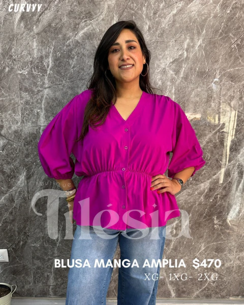 Blusa manga amplia curvy