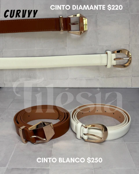 Cinto curvy diamante camel