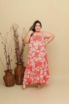 VESTIDO LAURA - CORAIS LARANJA - L.Luna Modas