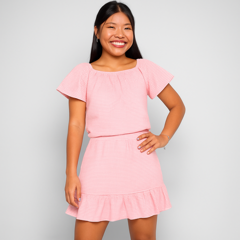 Conjunto Menina Teen Saia e Blusa Xadrez Blogueirinha - comprar online