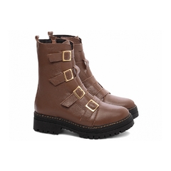 Bota Coturno Sola Tratorada Couro - comprar online
